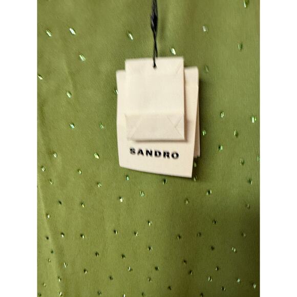 SANDRO Manray Crystal-Embellished Midi Skirt Sz 6 New with Tags - Picture 6 of 16